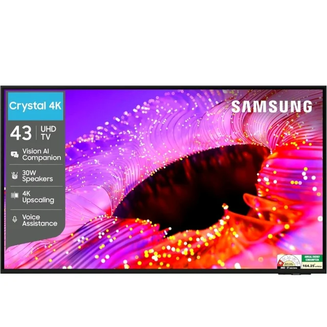 Samsung 43 inch (108cm) Crystal UHD 4K Vision AI 2026 Smart TV | 30W Speakers | 4K Upscaling | HDR10+ | 150+ Channels | 7 Years OS Upgrade | UA43UE86AHULXL