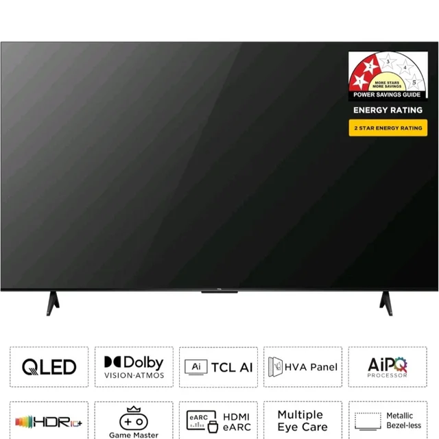 4.1
4.1 out of 5 stars
(151)
TCL 108 cm (43 inches) Smartchoice 4K Ultra HD Smart QLED Google TV | HDR 10+ | Dolby Vision & Atmos | 30W Speaker Output | Game Master | 43T6D