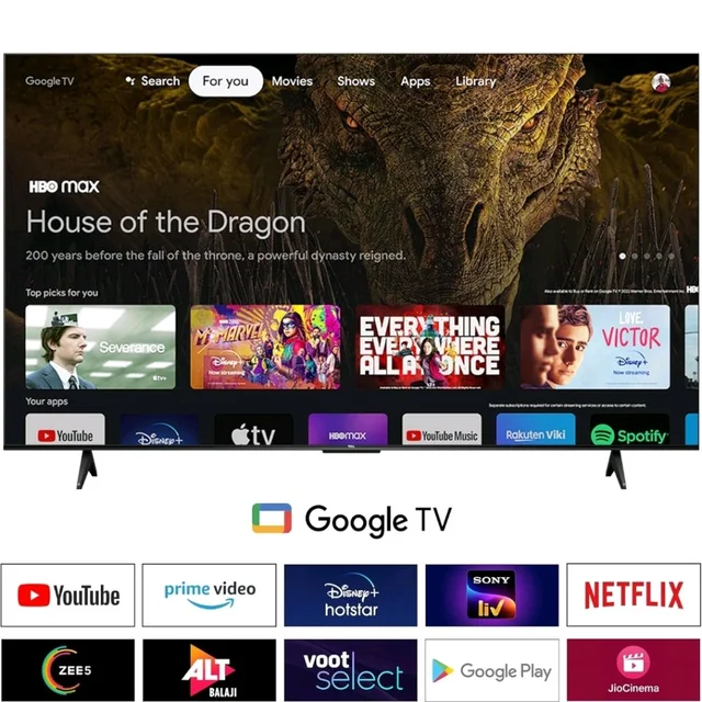 4.1
4.1 out of 5 stars
(151)
TCL 108 cm (43 inches) Smartchoice 4K Ultra HD Smart QLED Google TV | HDR 10+ | Dolby Vision & Atmos | 30W Speaker Output | Game Master | 43T6D