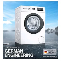 Bosch 8 kg 5 Star Front Load Fully-Automatic Washing Machine, AI ActiveWater, 15 Wash Programs, Removes 99.9% Germs with Steam, No Tangle or Wrinkle,White, WAJ28260IN