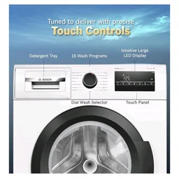 Bosch 8 kg 5 Star Front Load Fully-Automatic Washing Machine, AI ActiveWater, 15 Wash Programs, Removes 99.9% Germs with Steam, No Tangle or Wrinkle,White, WAJ28260IN