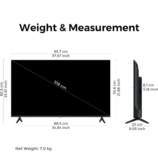 Visit the Vu Store
4.8
4.8 out of 5 stars
(12)
Vu California 108cm (43 inches) Smartchoice GloQLED Smart Google 4K TV VuGLOQLEDDV