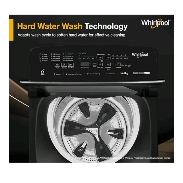 Whirlpool 10 Kg 5 Star MAGIC CLEAN BW PRO Heater Fully Automatic Top Load Washing Machine (MAGIC CLEAN BW PRO H 10 KG Mn GREY 10YMW with In-Built Heater, 2025)