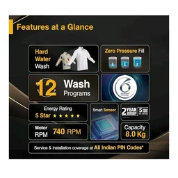 Whirlpool 8 kg Magic Clean 5 Star Fully Automatic Top Load Washing Machine Grey (MAGIC CLEAN ELT 8.0 GREY 10YMW, Hard Water Wash)