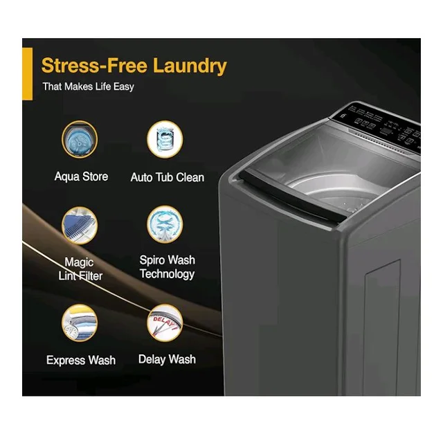 Whirlpool 8 kg Magic Clean 5 Star Fully Automatic Top Load Washing Machine Grey (MAGIC CLEAN ELT 8.0 GREY 10YMW, Hard Water Wash)