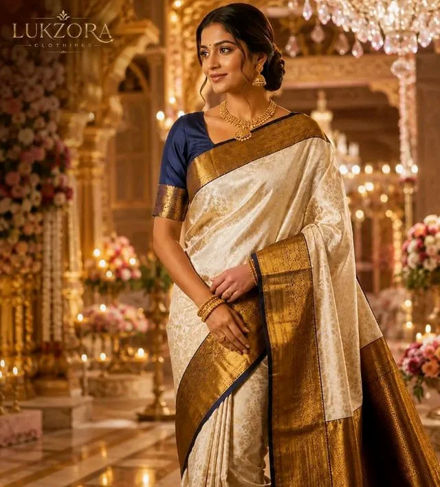 Banarasi Soft Silk Saree for Women with Unstitched Blouse Piece (5.5m Saree + 0.8m Blouse) | Traditional Ethnic Wear | Wedding, Party & Festive Silk Saree