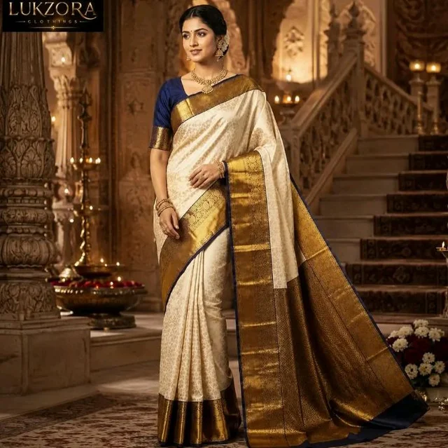 Banarasi Soft Silk Saree for Women with Unstitched Blouse Piece (5.5m Saree + 0.8m Blouse) | Traditional Ethnic Wear | Wedding, Party & Festive Silk Saree