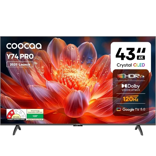 coocaa 108 cm (43 inch) Frameless QLED Ultra Smart Google TV 43Y74 Pro