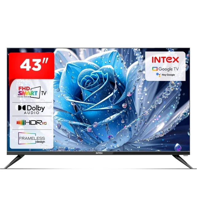 Intex 109 cm (43 Inches) Frameless Full HD Smart Google TV | Android 14 | HDR10 | 24W Dolby Audio | Google Assistant | Chromecast Built-in | LED-GFV4307