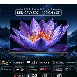 Intex 109 cm (43 Inches) Frameless Full HD Smart Google TV | Android 14 | HDR10 | 24W Dolby Audio | Google Assistant | Chromecast Built-in | LED-GFV4307
