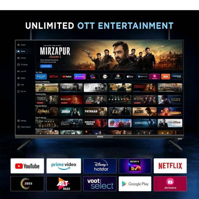 Intex 109 cm (43 Inches) Frameless Full HD Smart Google TV | Android 14 | HDR10 | 24W Dolby Audio | Google Assistant | Chromecast Built-in | LED-GFV4307