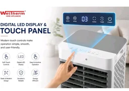 WelTherm 40L Air Cooler with 100% Pure Copper Motor, Low Noise Operation, Top Water Refill, Top Ice Chamber, Touch Panel, Remote Control, Auto Swing & Wheels, WX-TITAN