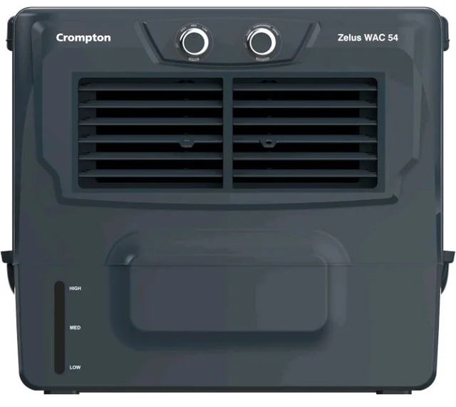 Crompton Zelus WAC Window Air Cooler- 54L; with 4-Way Air Deflection, Woodwool Cooling Pads and Motor with Overload Protection; Grey, (ACGC-ZELUSWAC54)