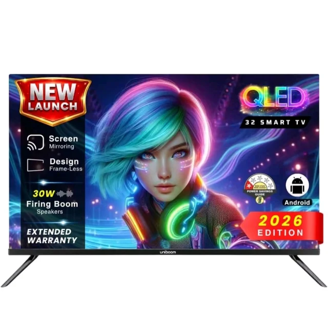 Uniboom 80 CM (32 Inches) HD Smart QLED Android TV 2026 UB32S-E-QCLB