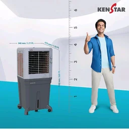 Kenstar Farrata HC 100 Desert Air Cooler for Home - Inverter Compatible, Wood Wool Cooling Pads, Large Wheels (100L, 170 Watts)