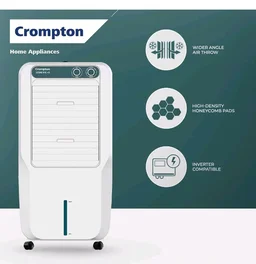 Crompton Ozone Personal Air Cooler 45L| High density honeycomb pad for cooling retention| Auto fill| Water level indicator Ice chamber| Cooling mode & Auto Swing |3 Years Brand Warranty