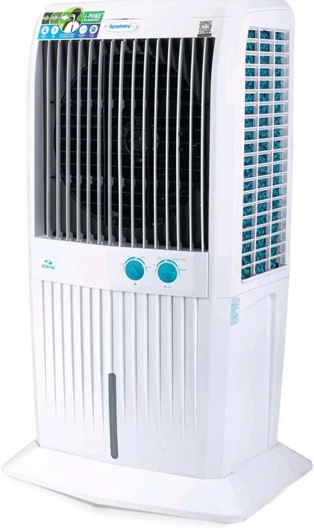 Symphony Storm 70 XL Desert Tower Air Cooler 70-litres with Multistage Air Purification, Powerful Fan, 3-Side Honeycomb Pads, Automatic Vertical Swing & Low Power Consumption (White)