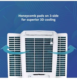 Symphony Storm 70 XL Desert Tower Air Cooler 70-litres with Multistage Air Purification, Powerful Fan, 3-Side Honeycomb Pads, Automatic Vertical Swing & Low Power Consumption (White)
