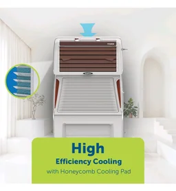 Symphony Touch 50 Room Air Cooler | Honeycomb Cooling Pad | 5 Star Rated | Powerful Blower | Closable Louvers | CFD Technology for Uniform Cooling | 3-Year Warranty
