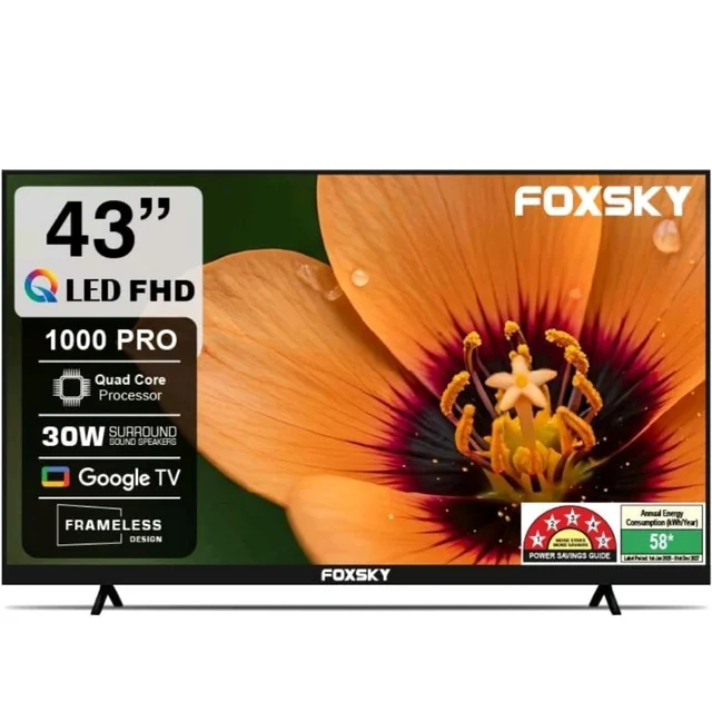 Foxsky 109 cm (43 inch) Frameless Series FHD QLED Google TV (43 FS 1000 PRO)