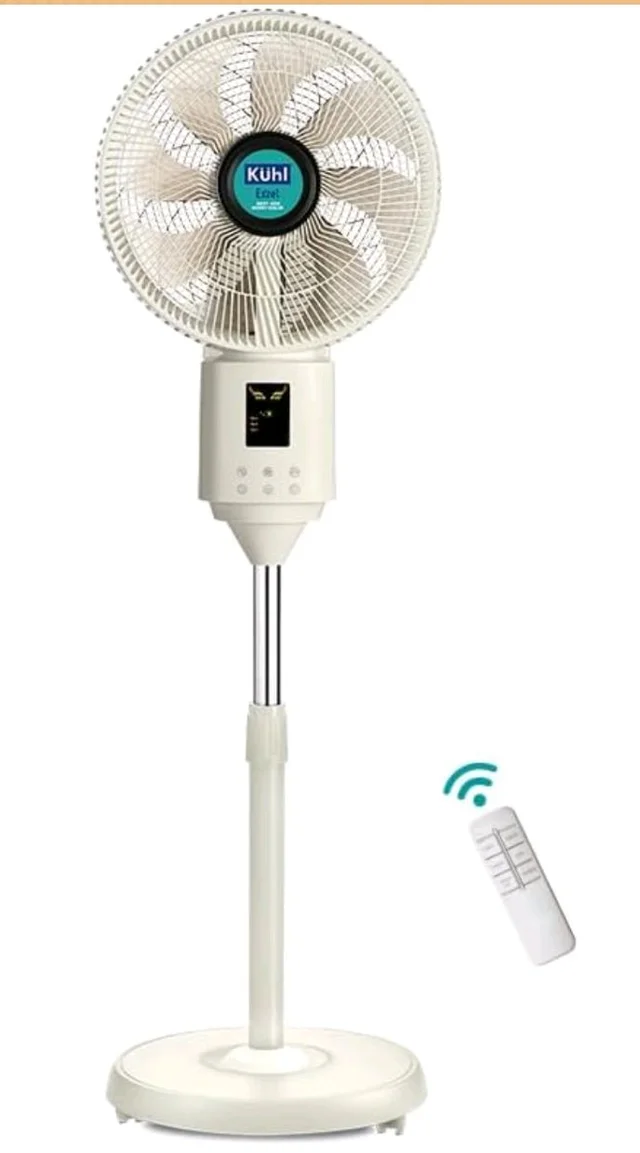 KUHL Exzel H1 Next Gen Desert Cooler BLDC Pedestal with Mist & Humidifier|8Blades |4Speed| Remote & Touch Panel with Display| Height Adjustement| Low Noise|8 Hr Water Tank|400mm |Free installation