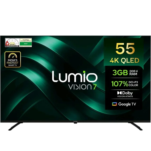 Visit the store, Lumio
Lumio
Visit the store
4.1
4.1 out of 5 stars
(1,482)
Lumio Vision 7 139 cm (55 inches) 4K Ultra-HD Smart QLED Google TV FTW3-ADSG