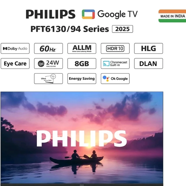 PHILIPS 108 cm (43 inches) 6100 Series Frameless Full HD Smart LED Google TV 43PFT6130/94