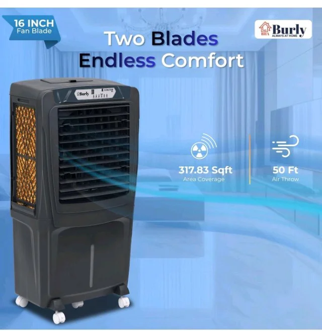 Bhaburly EV 90L Desert Air Cooler for Home BLDC Motor110W Smart Water Saving Touch Remote Control Empty Tank Alarm Timer & Swing Function 16 Inch Fan Blade Energy Efficient