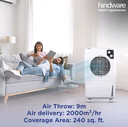 Hindware Smart Appliances | Cruzo 25L Personal Air Cooler in Summer with exclusive Insect and Dust free Filter Technology | Ice Chamber & Honeycomb Pad | Inverter Compatible