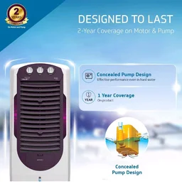 V-Guard Arido T25 H Tower Air Cooler For Room| 25 Litre
9.14 m Air Throw | 2 Year Warranty on Motor & Pump|Concealed Pump Design |Air Delievery-1406 cmh |1 Year Warranty On Cooler