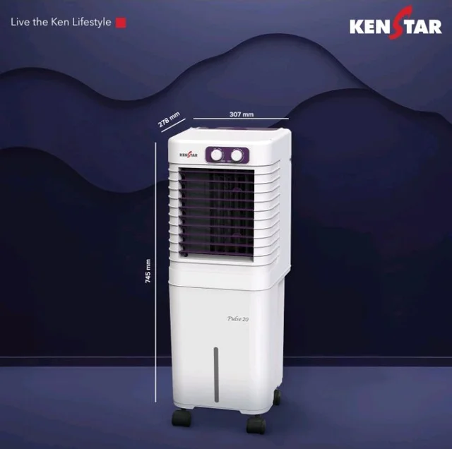 Kenstar PULSE HC 20 Portable/Room/Personal Air Cooler For Home| Honeycomb Pad |High Speed Fan |15 Ft Powerful Air Throw|Inverter compatible |Portable Cooler-Room|1-Yr Product Warranty|White & Purple