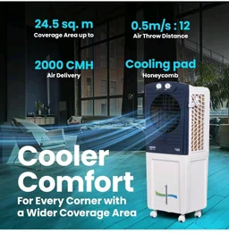 Voltas Frost Air 60 Room Air Cooler for Home, with Swing Control (60 Litre Tank Capacity, Water Level Indicator, Honeycomb Cooling Media, White)