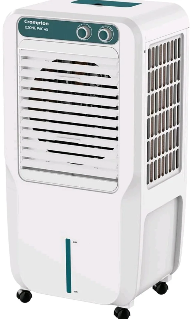 Crompton Ozone Personal Air Cooler 45L| High density honeycomb pad for cooling retention| Auto fill| Water level indicator Ice chamber| Cooling mode & Auto Swing |3 Years Brand Warranty