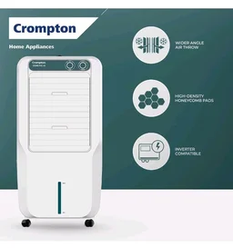 Crompton Ozone Personal Air Cooler 45L| High density honeycomb pad for cooling retention| Auto fill| Water level indicator Ice chamber| Cooling mode & Auto Swing |3 Years Brand Warranty