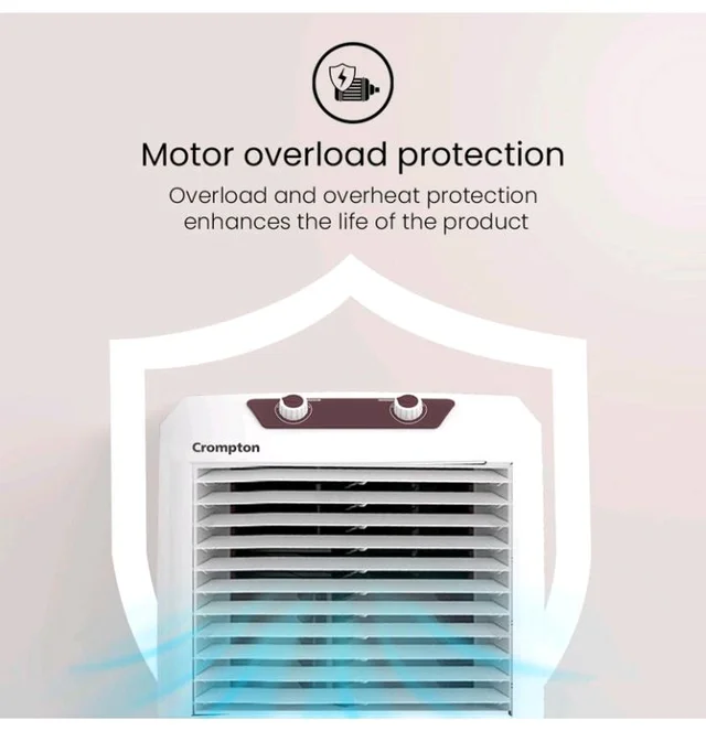 Crompton Marvel Neo Inverter Compatible Portable Personal Air Cooler (40L, White).