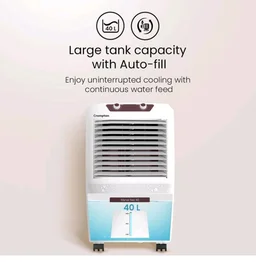 Crompton Marvel Neo Inverter Compatible Portable Personal Air Cooler (40L, White).