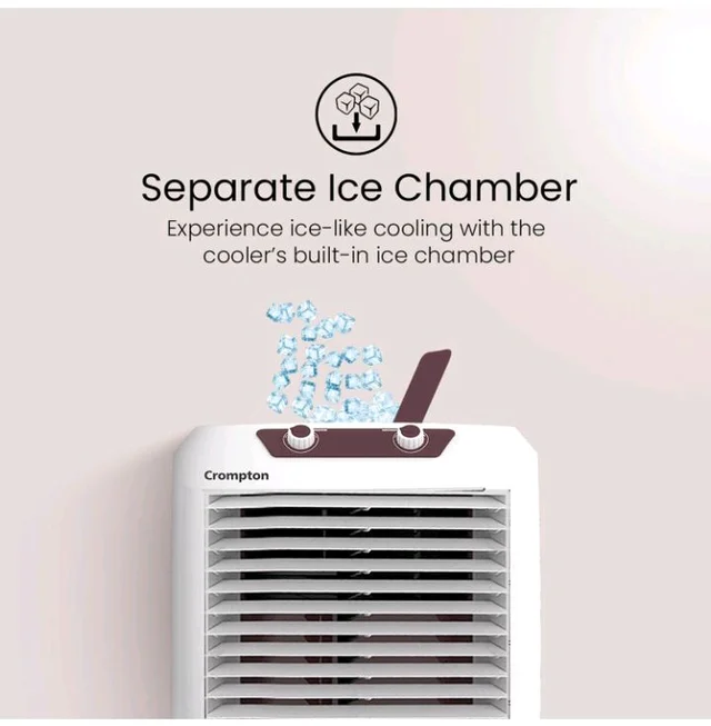 Crompton Marvel Neo Inverter Compatible Portable Personal Air Cooler (40L, White).