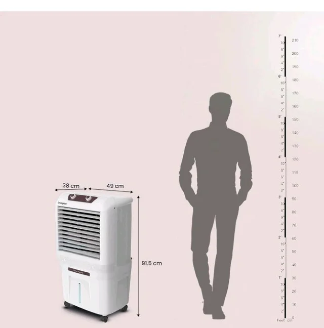 Crompton Marvel Neo Inverter Compatible Portable Personal Air Cooler (40L, White).