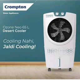 Crompton Ozone Neo Desert Air Cooler 65L| High density honeycomb Pad for Cooling Retention| Water Level indicator| 4 way Air deflection & Auto Swing | Everlast Pump| 3 Year Brand Warranty