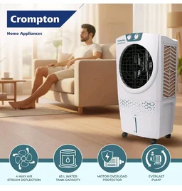 Crompton Ozone Neo Desert Air Cooler 65L| High density honeycomb Pad for Cooling Retention| Water Level indicator| 4 way Air deflection & Auto Swing | Everlast Pump| 3 Year Brand Warranty