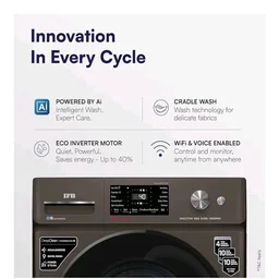IFB 9Kg 5 Star,9 Swirl Wash, Steam Refresh, Eco Inverter Motor, WiFi Enabled, DeepClean®Ai Powered Fully Automatic Front Load Washing Machine(EXECUTIVE MXN 9014K, 2X Power Steam®,Inbuilt Heater,Mocha)