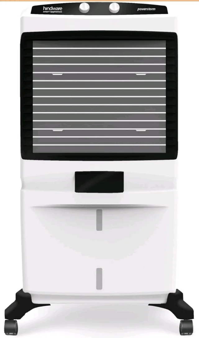 Hindware Smart Appliances 117 L Desert Air Cooler Honeycomb Pads, Anti-Bacterial Protection, Inverter Compatible (Black & White, Powerstorm)