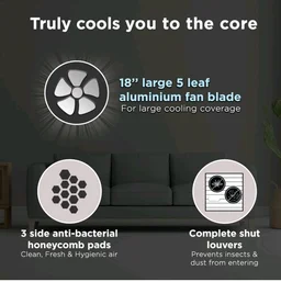Hindware Smart Appliances 117 L Desert Air Cooler Honeycomb Pads, Anti-Bacterial Protection, Inverter Compatible (Black & White, Powerstorm)