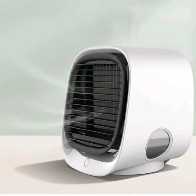 Black Grille Tabletop Air Cooler Oval Viewing Window Desktop Mini Air Cooler for Office, Green