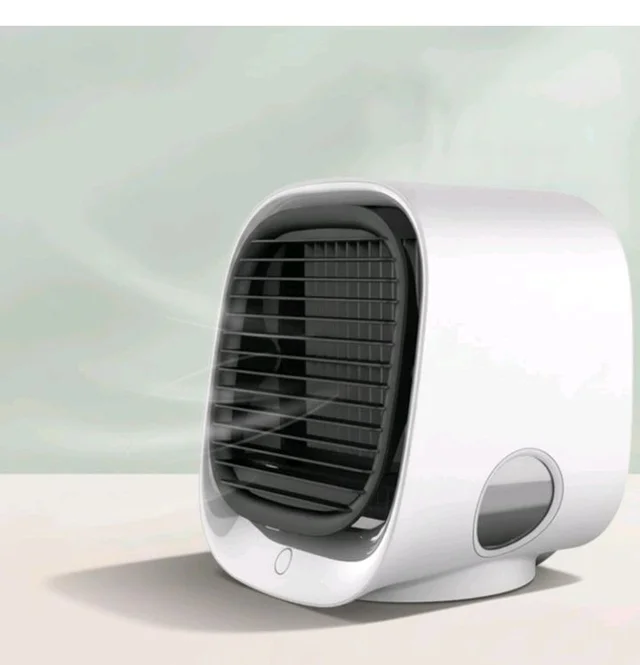 Black Grille Tabletop Air Cooler Oval Viewing Window Desktop Mini Air Cooler for Office, Pink