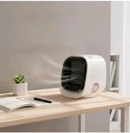 Black Grille Tabletop Air Cooler Oval Viewing Window Desktop Mini Air Cooler for Office, Pink