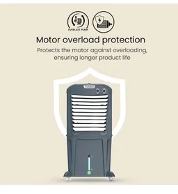 Crompton Zelus PAC45 45L Desert Air Cooler, Grey, with 4-Way Air Deflection, Auto Swing Louvers, Ice Chamber, Everlast Pump, Motor Overload Protection, Inverter Compatible