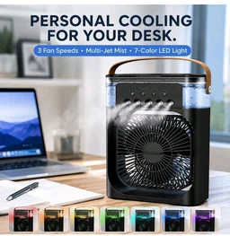 Drumstone ππ πππππ ππππππππ Mini Air Cooler & Humidifier Fan with Multi-Jet Mist, 3 Fan Speeds & 7-Color LED Light, USB Powered Portable Personal Cooler with Carrying Handle for Desk
39%
off