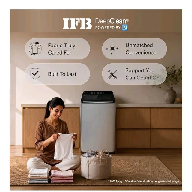 IFB 8 Kg 5 Star with Deep Clean® Technology, AI Powered, Fully Automatic Top Load Washing Machine (TL801MG1, ActivMix, Aqua Energie, Med Grey)