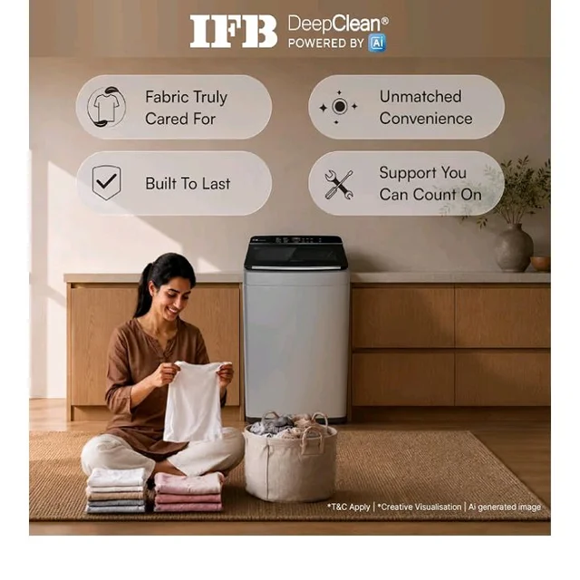 IFB 8 Kg 5 Star with Deep Clean® Technology, AI Powered, Fully Automatic Top Load Washing Machine (TL801MG1, ActivMix, Aqua Energie, Med Grey)